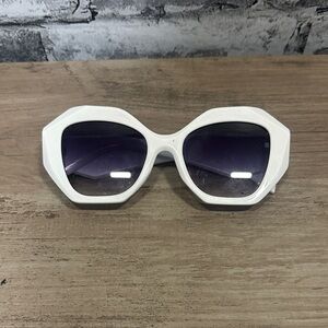 EUC White Hexagonal Sunglasses